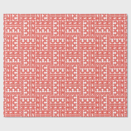 Rood en wit kerstfeest cadeaupapier (Vlak)