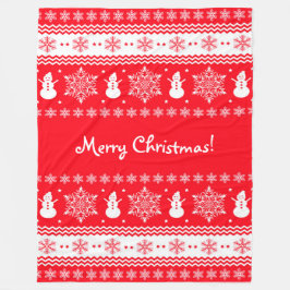 Rood en wit kerstfeest fleece deken