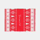 Rood en wit kerstfeest fleece deken (Voorkant (Horizontaal))