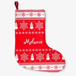 Rood en wit kerstfeest kleine kerstsok