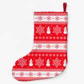 Rood en wit kerstfeest kleine kerstsok (Achterkant)