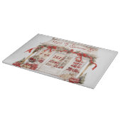 Rood en wit kerstfeest snijplank (Hoek)