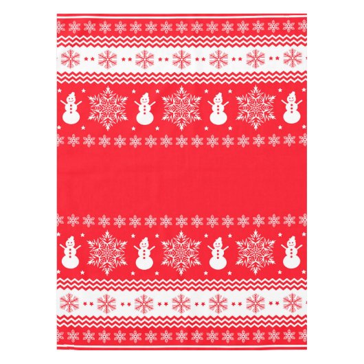 Rood en wit kerstfeest tafelkleed (Voorkant)