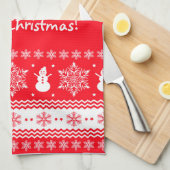 Rood en wit kerstfeest theedoek (Quarter Fold)
