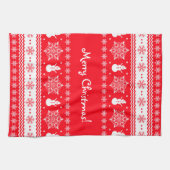 Rood en wit kerstfeest theedoek (Horizontaal)