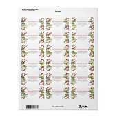 Rood en wit kerstfeestadres etiket (Full Sheet)