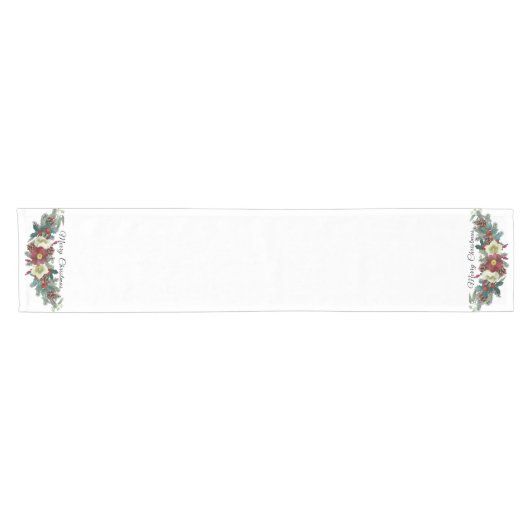 Rood en wit kerstflesje Swag Kerst Korte Tafelloper (Horizontaal)