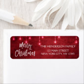 Rood en Wit Kerstmis Script Vakantie Etiket (Insitu)