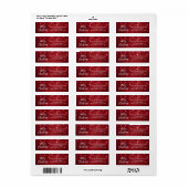 Rood en Wit Kerstmis Script Vakantie Etiket (Full Sheet)