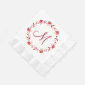 Rood en wit kerstpapier Napkin Monogram Servetten (Hoek)