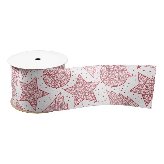 Rood en wit kerstpatroonlint lint (Spoel)