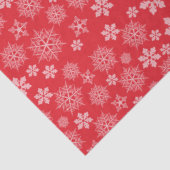 Rood en wit kerstsnowflake patroon tissuepapier (Detail)