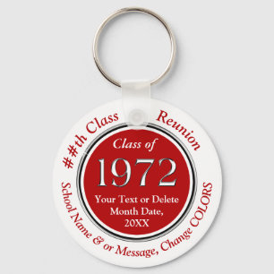 Rood en wit, klasse 1972 Reunion Favors Sleutelhanger