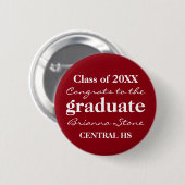 Rood en wit klasse van 2017 Afstuderen Button (Voorkant /achterkant)