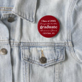 Rood en wit klasse van 2017 Afstuderen Button (In situ)