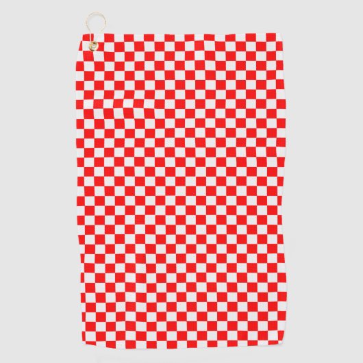 Rood en wit Klassieke Checkerboard door STaylor Golfhanddoek (Voorkant)