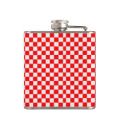 Rood en wit Klassieke Checkerboard door STaylor Heupfles (Achterkant)