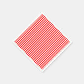Rood en Wit Klein Grootte Verticaal Streepjesdocum Servet (Hoek)