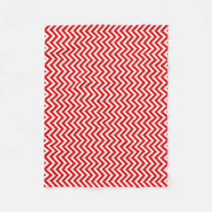 Rood en Wit Kleine Grootte Verticale Chevron Fleece Deken