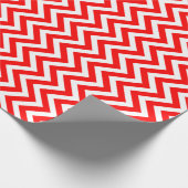 Rood en Wit Kleine Grootte Verticale Chevron Strep Cadeaupapier (Hoek)