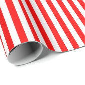 Rood en Wit Kleine Grootte Verticale Strepen Cadeaupapier (Rol Hoek)