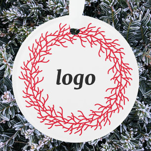 Rood en wit krans Logo Business Ornament