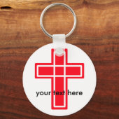 Rood en wit kruisje sleutelhanger (Voorkant)