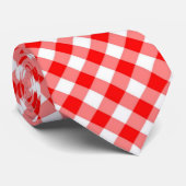 Rood en wit Land Gingham gecontroleerd stropdas (Opgerold)