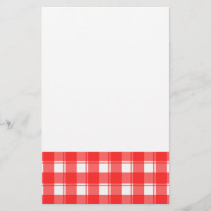 Rood en wit landelijk gestreept geruit briefpapier