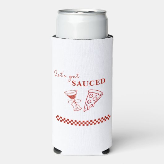 Rood en wit Let's Get Sauced Bachelorette (Seltzer Voorkant)