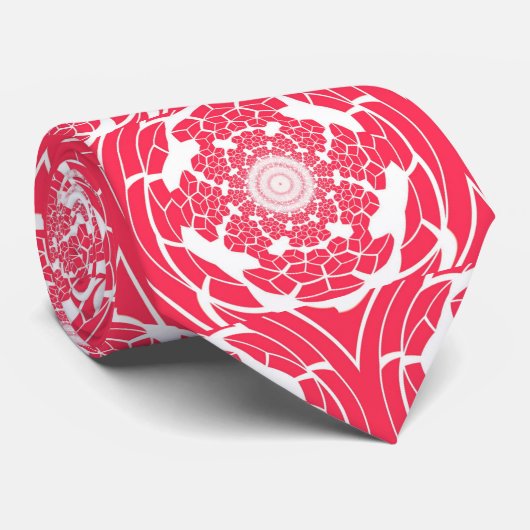 Rood en wit lichtpatroon stropdas (Opgerold)