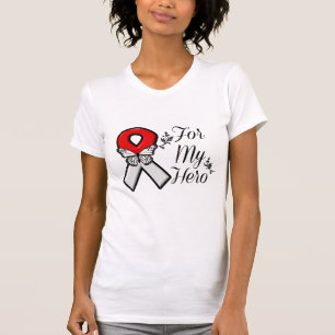 Rood en wit lintje voor mijn helm t-shirt