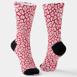 Rood en wit luipaardprint sokken