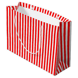 Rood en Wit Medium Grootte Verticale Strepen Groot Cadeauzakje