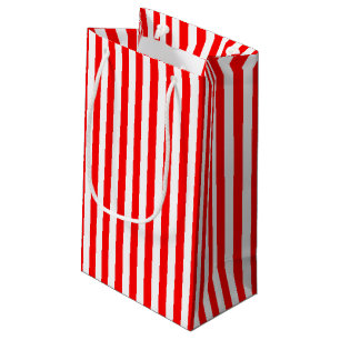 Rood en Wit Medium Grootte Verticale Strepen Klein Cadeauzakje