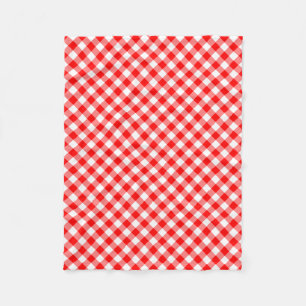 Rood en Wit Medium Size Diagonal Gingham-controles Fleece Deken