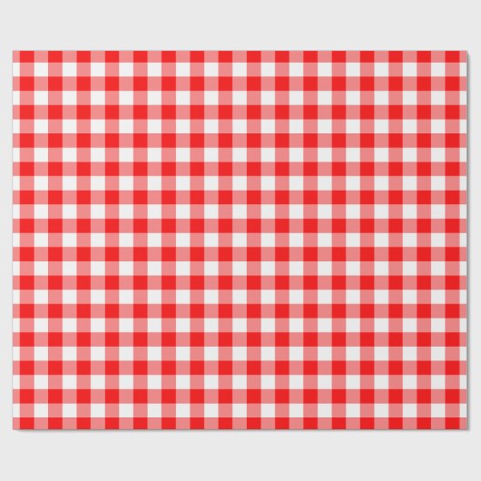 Rood en Wit Medium Size Gingham Checks Cadeaupapier (Vlak)
