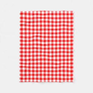 Rood en Wit Medium Size Gingham Checks Fleece Deken