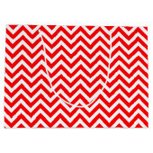 Rood en Wit Medium Size Horizontale Chevron Groot Cadeauzakje (Achterkant)