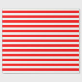 Rood en Wit Medium Size Horizontale Stripes Cadeaupapier (Vlak)