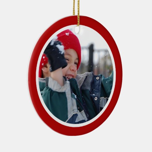 Rood en wit - met één zijde keramisch ornament (Rechts)