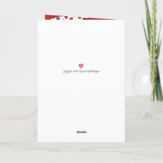 Rood en wit met liefdesharten Valentijn Feestdagen Kaart (Achterkant)
