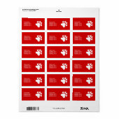 Rood en wit met tekst - Kies uw kleur Etiket (Full Sheet)