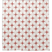 Rood en wit Mid Century Modern  Geometrisch Douchegordijn (Voorkant)