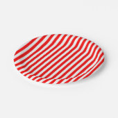 Rood en Wit Middelgrote Grootte Strepen Papieren Bordje (Gekanteld)