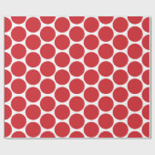 Rood en Wit Mod Grote Polka Dots Cadeaupapier (Vlak)