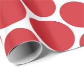 Rood en Wit Mod Grote Polka Dots Cadeaupapier (Rol Hoek)