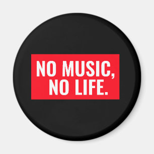 Rood en wit modern design Geen muziek Geen leven Magneet