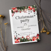 Rood en wit moderne kerst uitnodiging