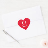Rood en wit monogram Initiaal E Hart Sticker (Envelop)